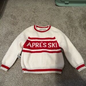 Barefoot Dreams Kids Apres Ski Sweater - Red and White